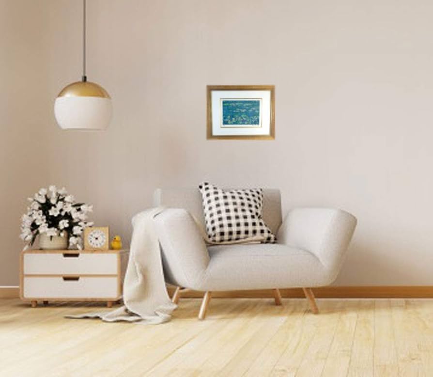 Amazon.co.jp: 絵画 版画 モネ 額付き 『睡蓮1』 リトグラフ